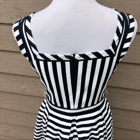 Anne Klein striped retro fit and flare dress - Picture 7 of 9
